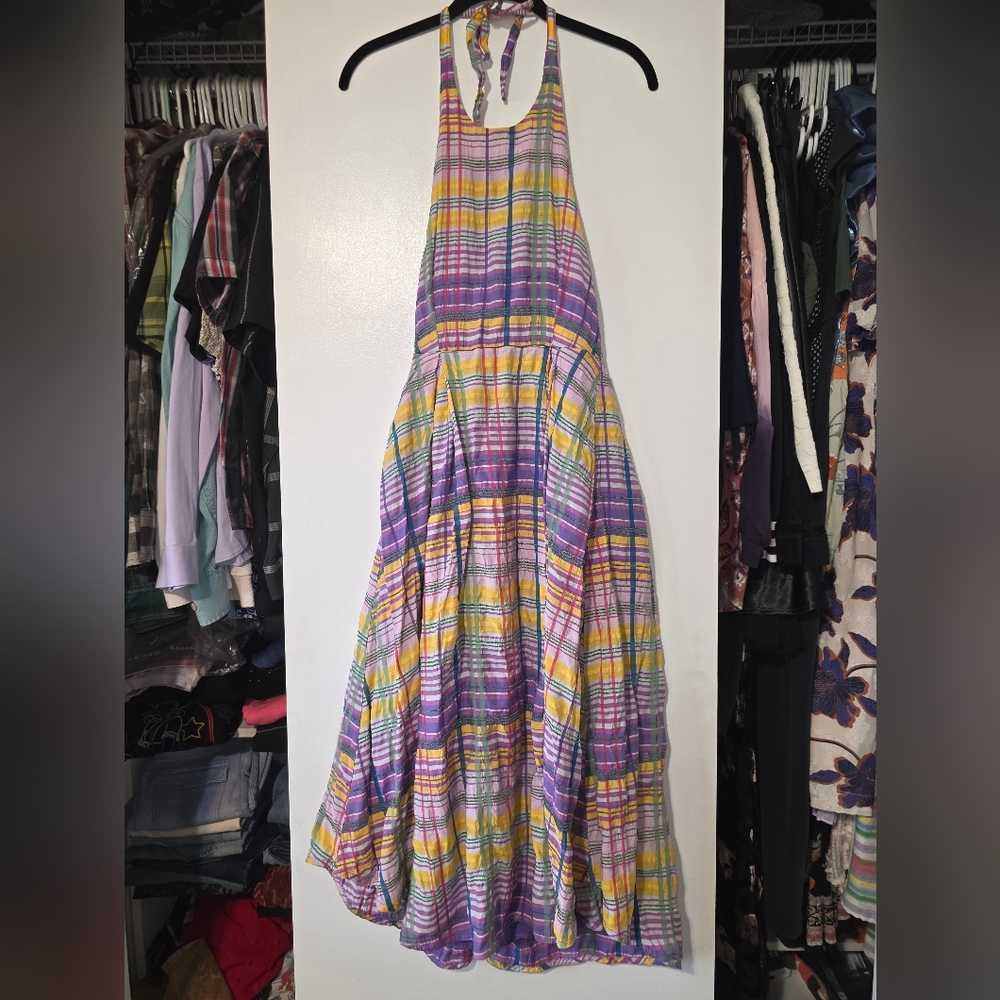 Anthropologie Cecily Plaid Midi Dress